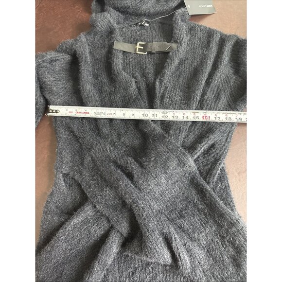 NWT Fashion Nova Black Hooded Wrap Cardigan Sweater W/Buckle Closure XL - Picture 8 of 9